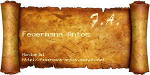Feuermann Antos névjegykártya